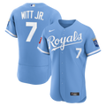 Men's Kansas City Royals Bobby Witt Jr. Light Blue Alternate Sponsor Patch Jersey