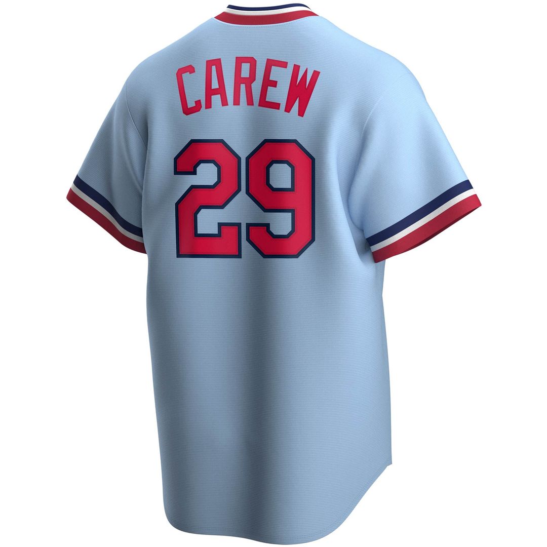 Men's Minnesota Twins Rod Carew Light Blue Road Player Jersey
