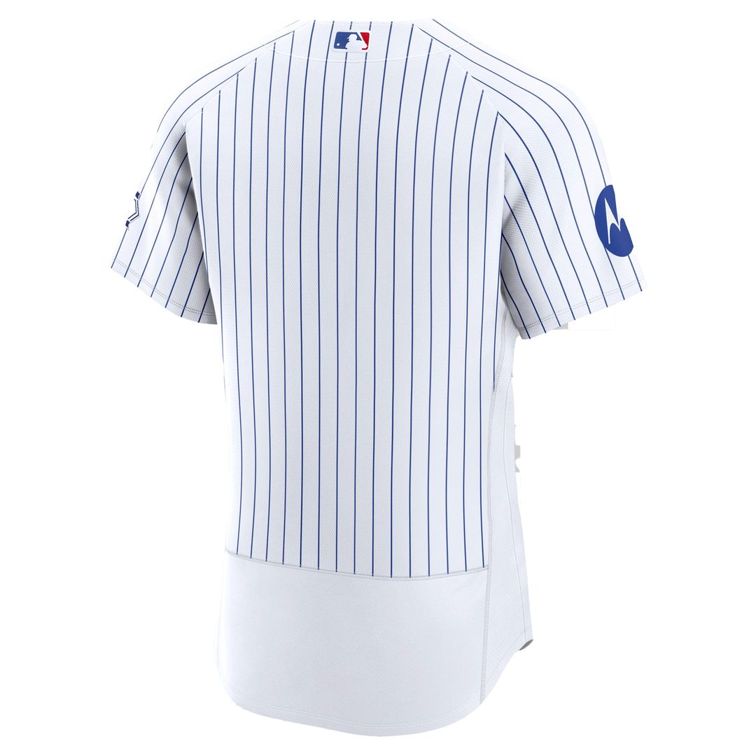 Men's Chicago Cubs White Home Sponsor Patch Jersey