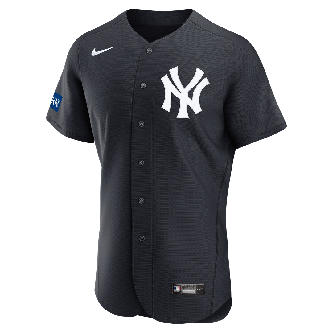 Men's New York Yankees Aaron Judge White Home Sponsor Patch Jersey