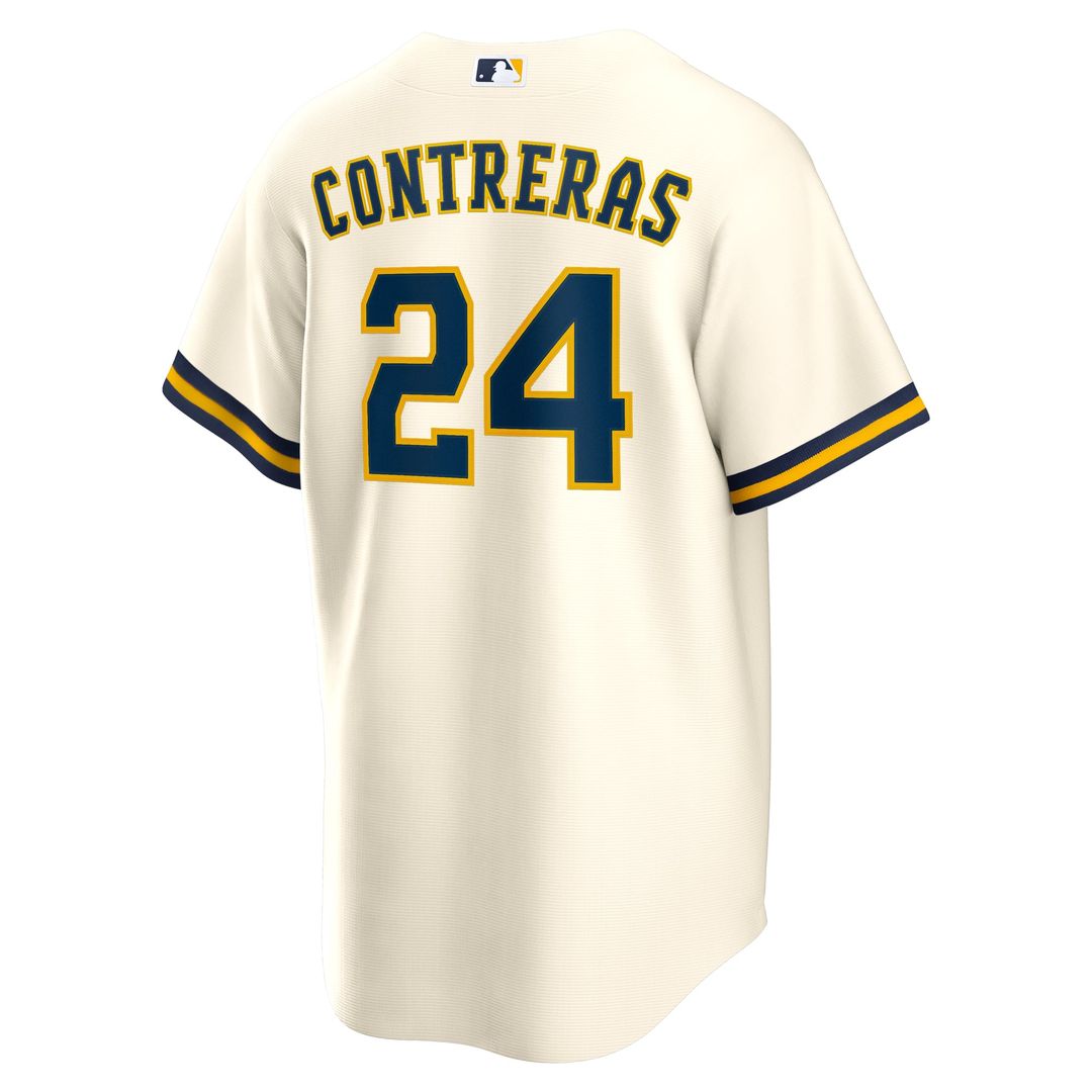 Men's Milwaukee Brewers William Contreras Cream Home Replica Jersey