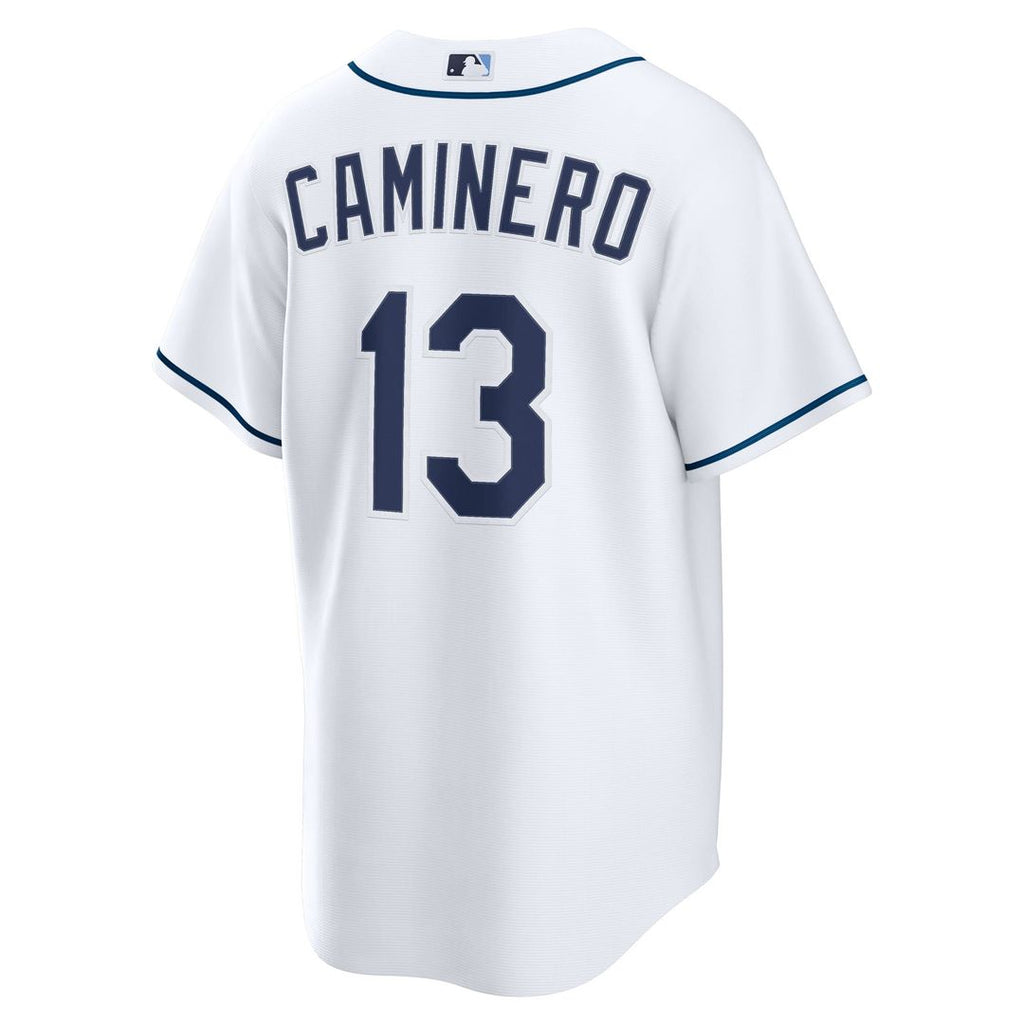Men's Tampa Bay Rays Junior Caminero White Home Replica Jersey