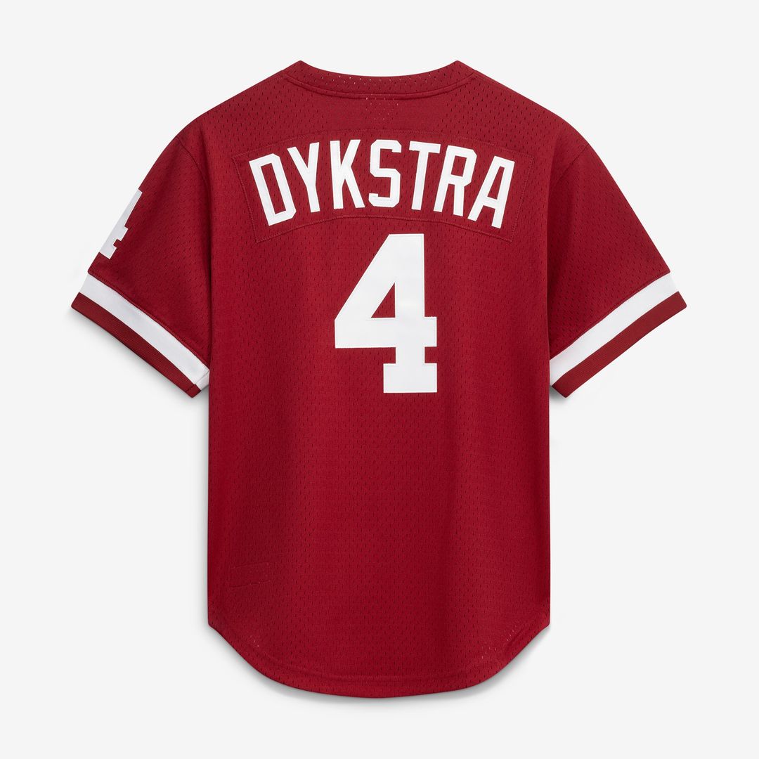 Men's Philadelphia Phillies Lenny Dykstra Scarlet Batting Practice Jersey