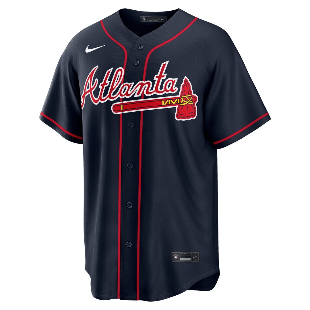 Men's Atlanta Braves Austin Riley Navy Alternate Replica Jersey