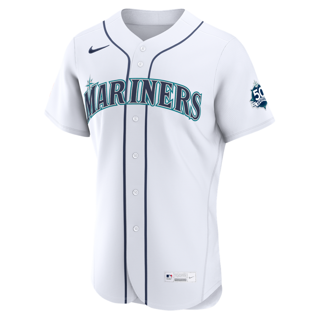 Men's Seattle Mariners J.P. Crawford White Home 50th Season Jersey