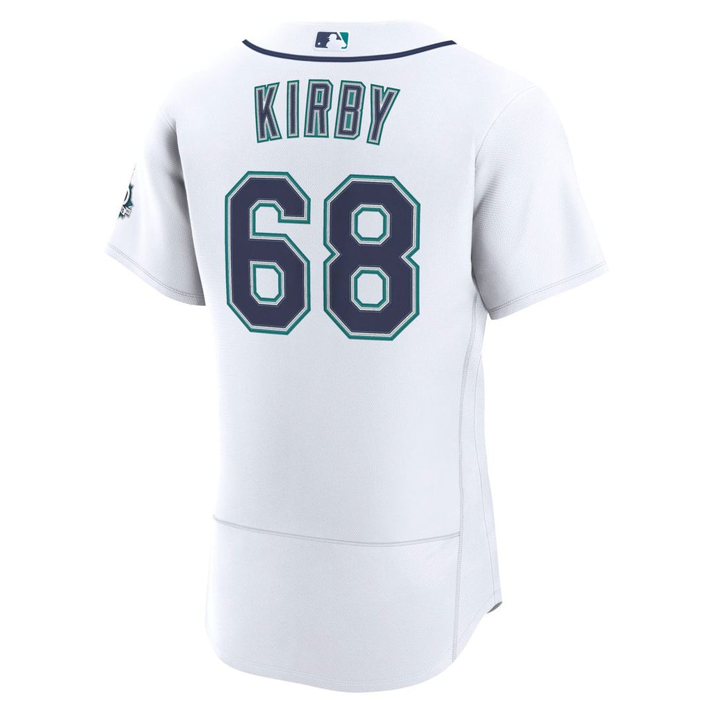 Men's Seattle Mariners George Kirby White Home 50th Season Jersey