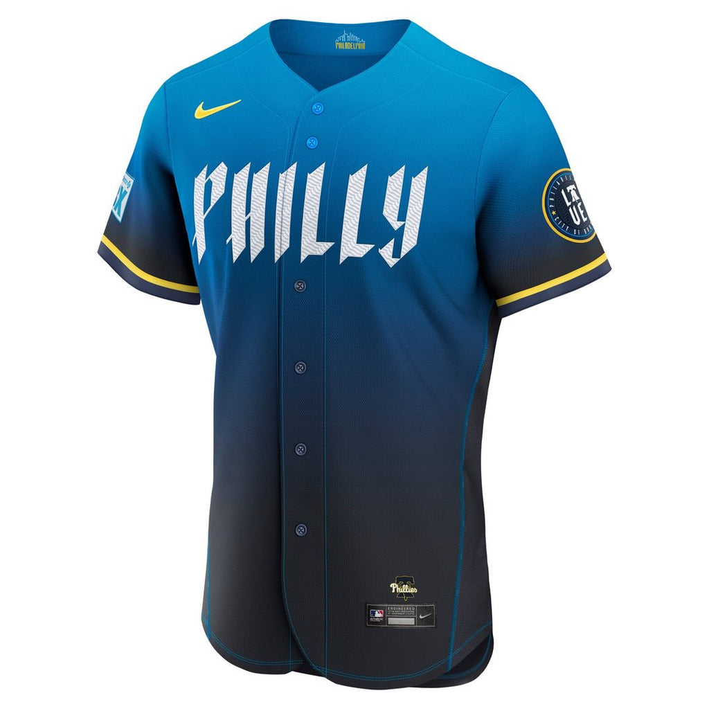Men's Philadelphia Phillies Trea Turner Navy City Connect Sponsor Patch Jersey