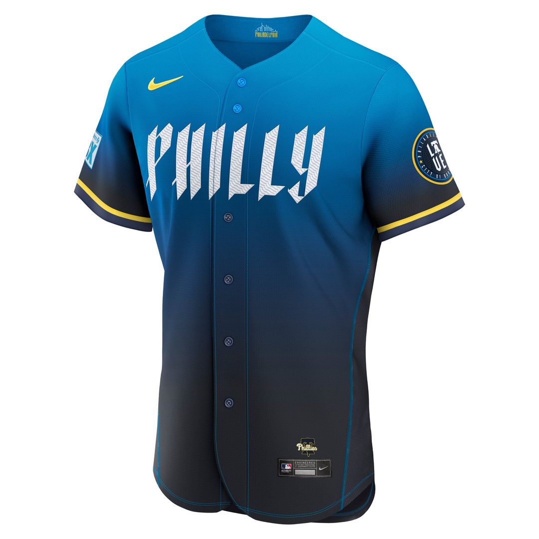 Men's Philadelphia Phillies Trea Turner Navy City Connect Sponsor Patch Jersey