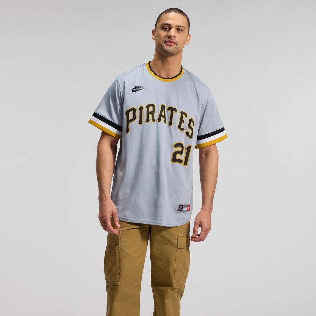 Men's Pittsburgh Pirates Roberto Clemente Gray Throwback Jersey