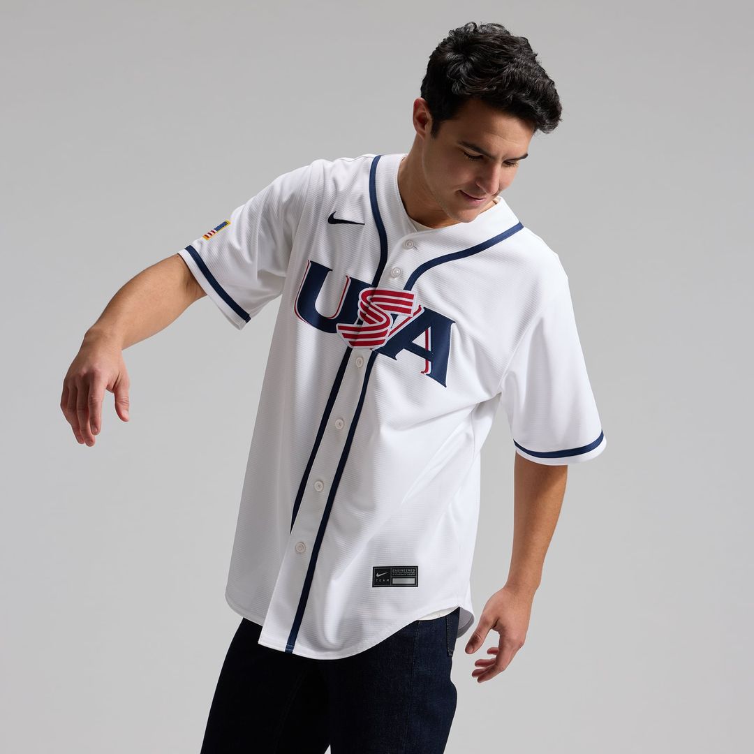 Men's USA Baseball Aaron Judge White 2026 World Baseball Classic Home Stadium Jersey