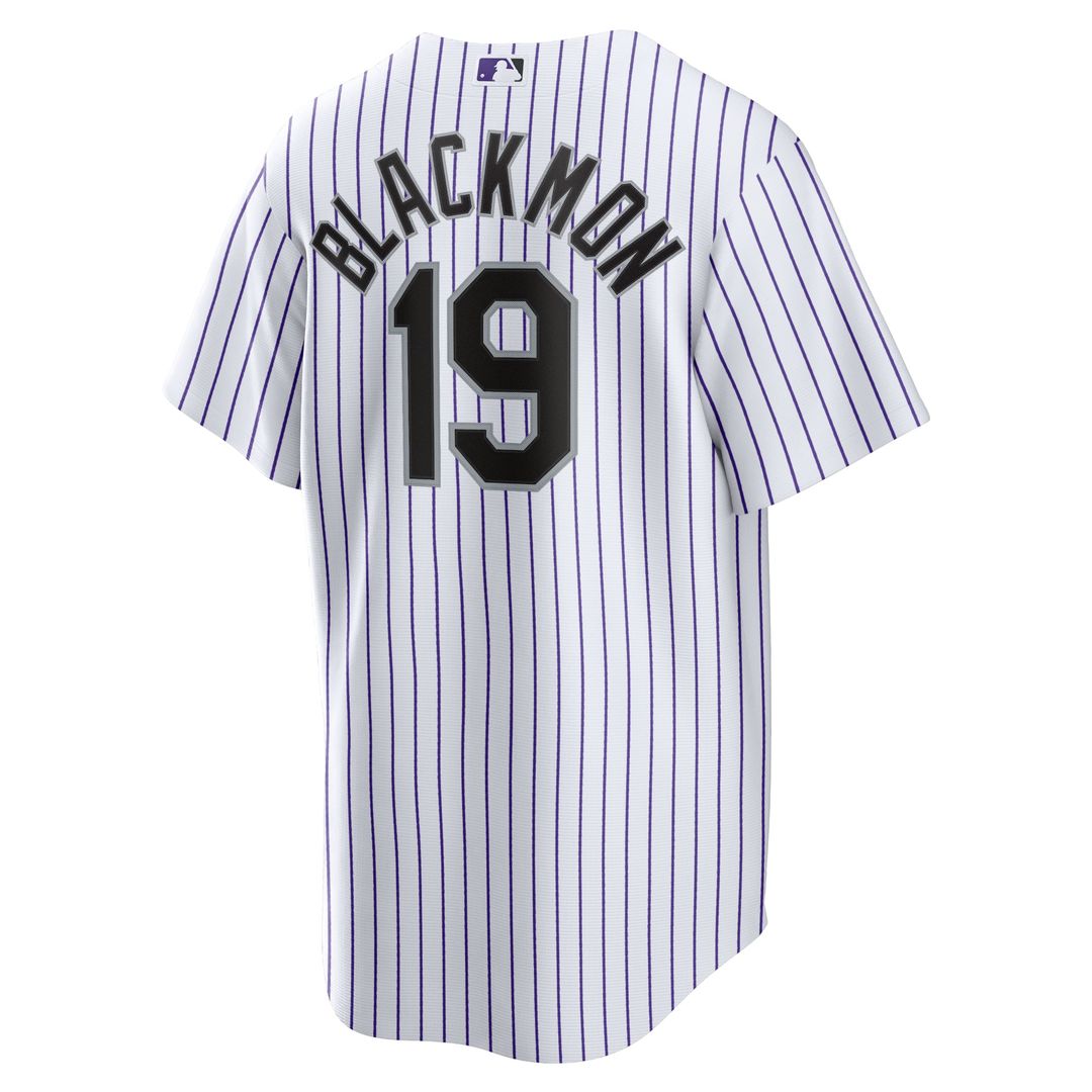 Men's Colorado Rockies Charlie Blackmon White Home Replica Player Name Jersey