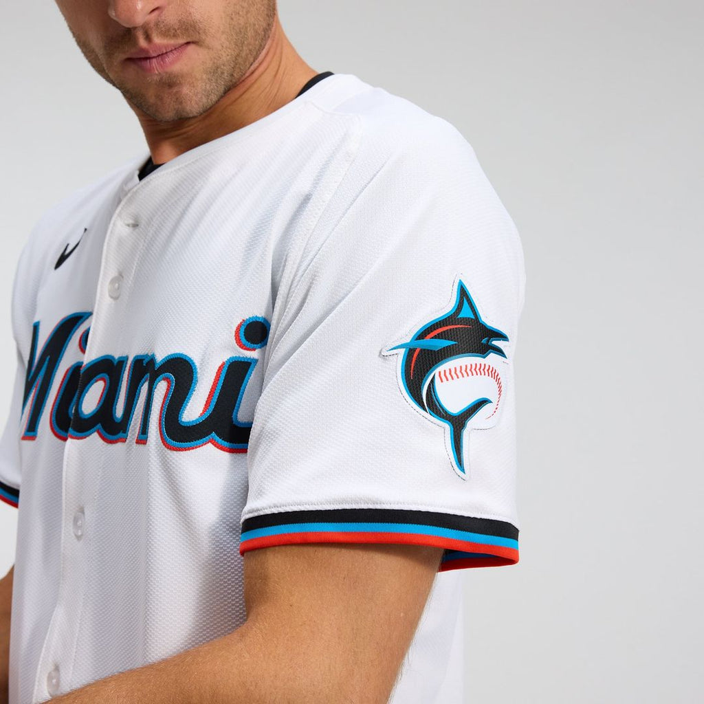 Men's Miami Marlins White Home Elite Jersey