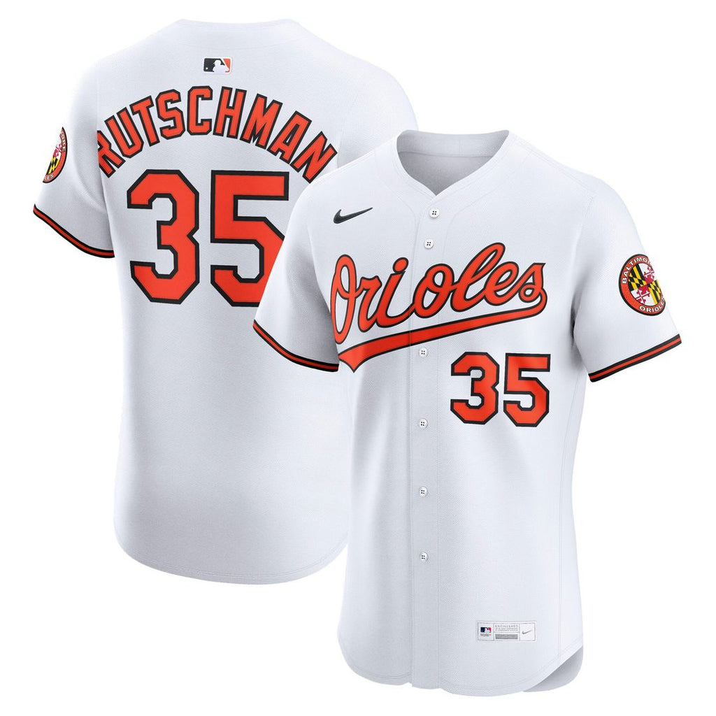 Men's Baltimore Orioles Adley Rutschman White Home Elite Jersey
