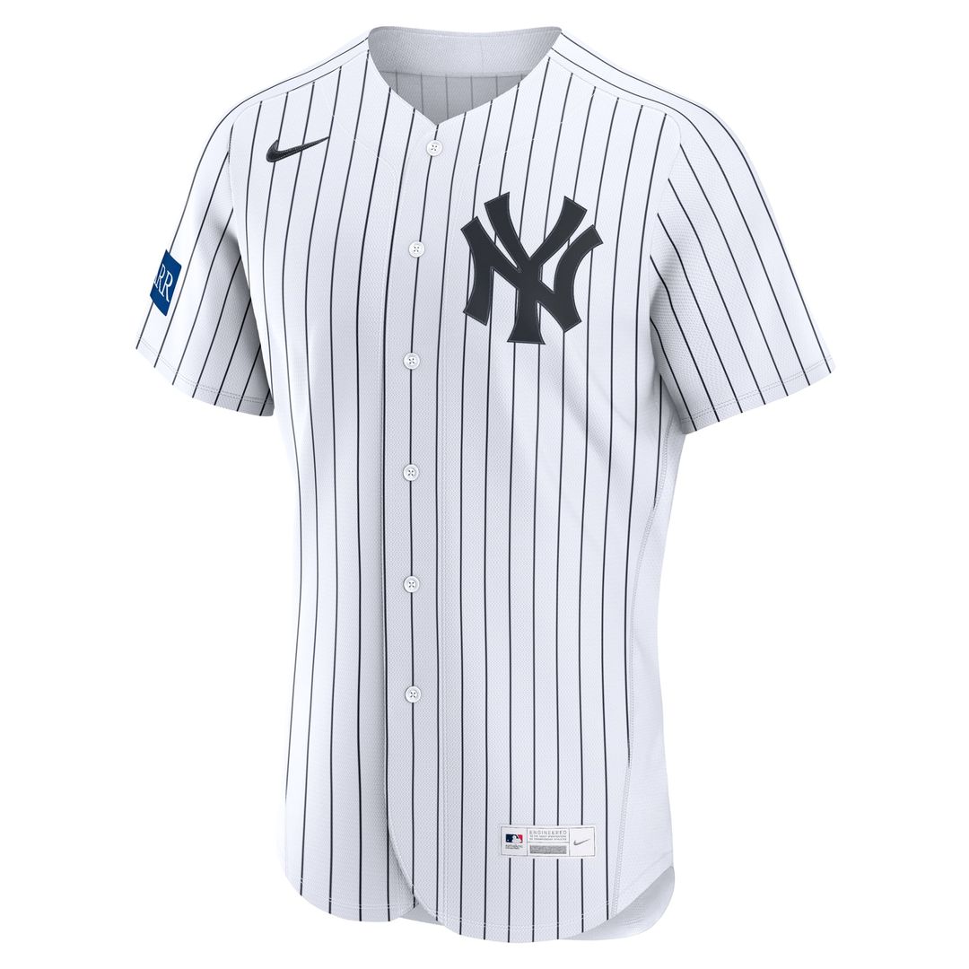 Men's New York Yankees Aaron Judge White Home Sponsor Patch Jersey