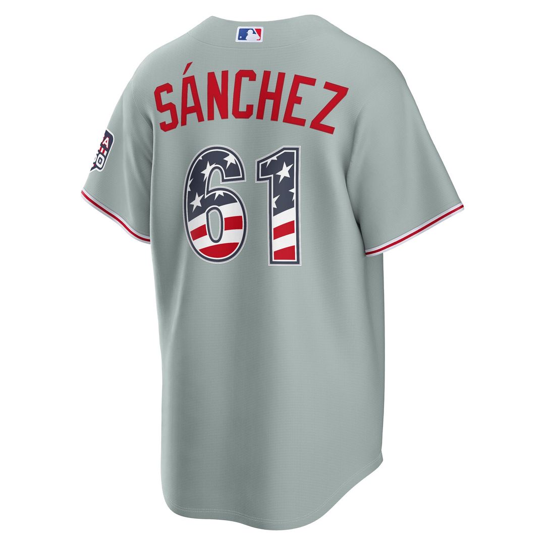 Fourth of July Men's Philadelphia Phillies Cristopher Sanchez Gray USA 250 Stadium Jersey