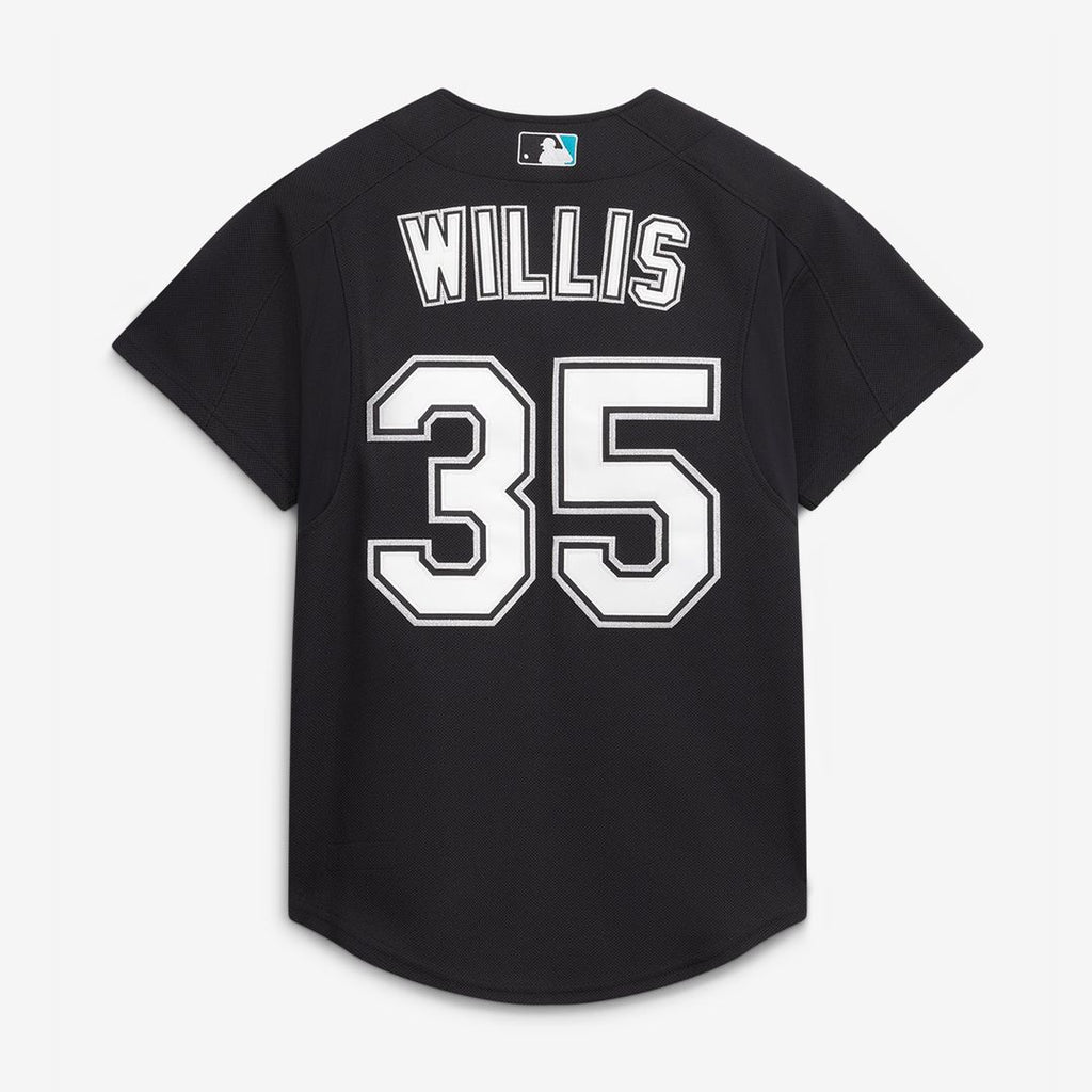 Men's Florida Marlins Dontrelle Willis Black Mesh Batting Practice Button-Up Jersey