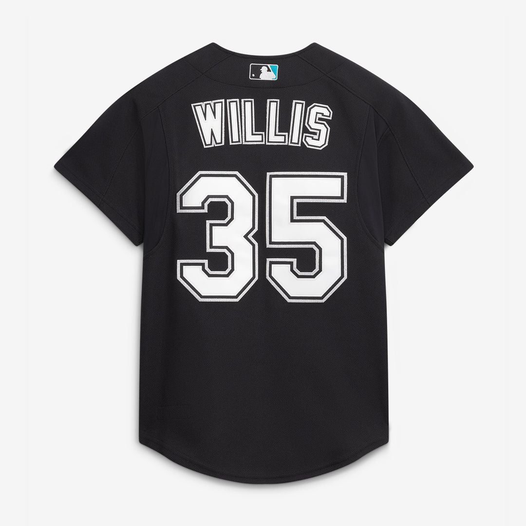 Men's Florida Marlins Dontrelle Willis Black Mesh Batting Practice Button-Up Jersey
