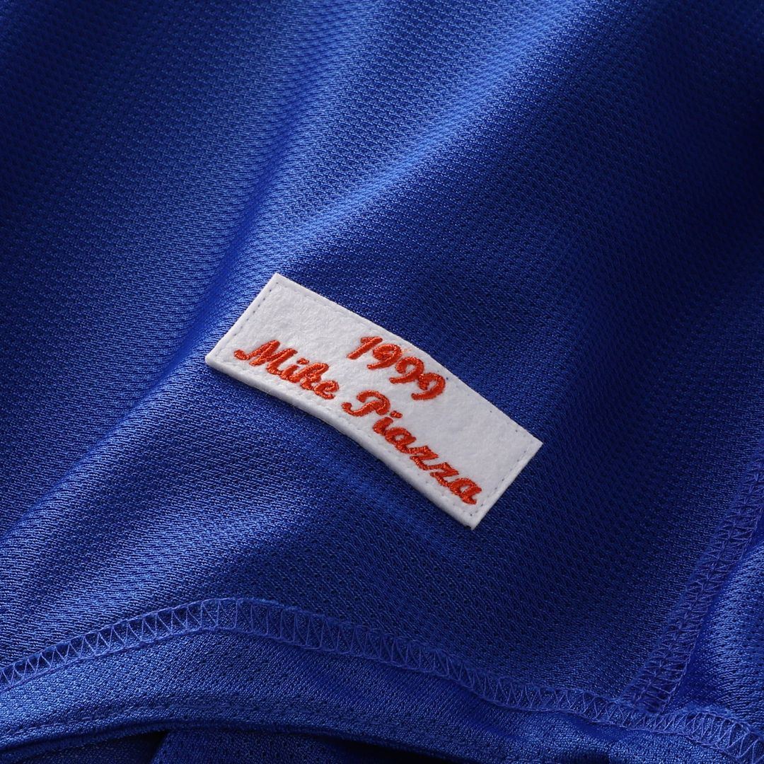 Men's New York Mets Mike Piazza Royal Mesh Batting Practice Button-Up Jersey