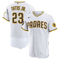 Men's San Diego Padres Fernando Tatis Jr. White Home Sponsor Patch Jersey