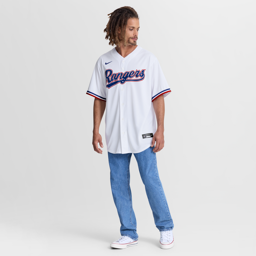 Men's Texas Rangers Jake Burger White Home Replica Jersey