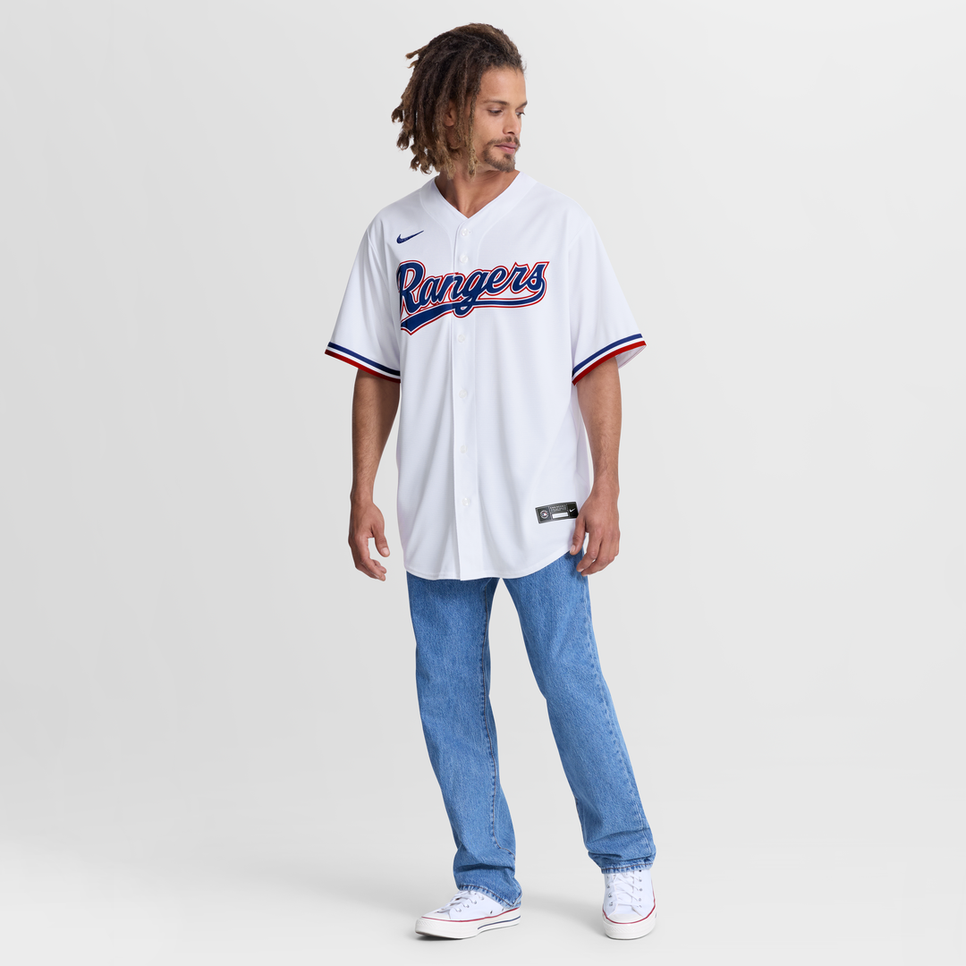 Men's Texas Rangers Jake Burger White Home Replica Jersey