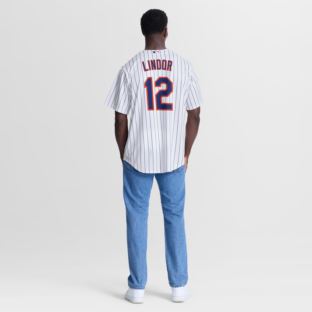 Men's New York Mets Francisco Lindor White Home Replica Jersey