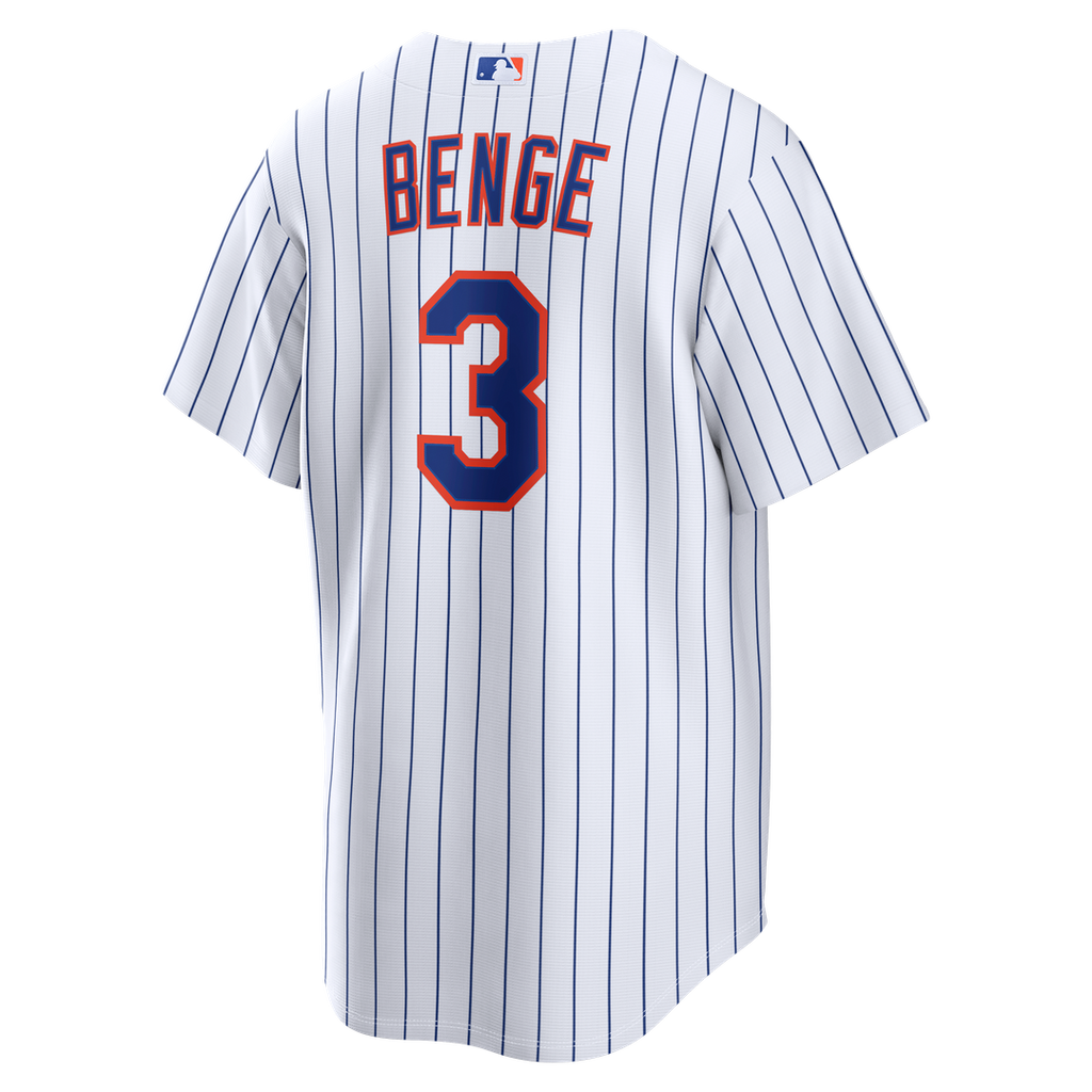 Men's New York Mets Carson Benge White Home Replica Jersey