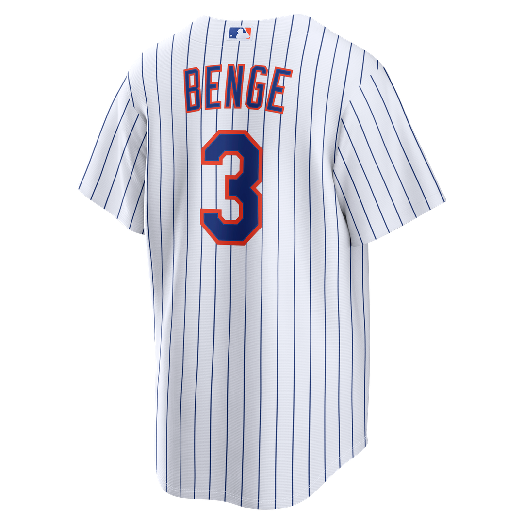 Men's New York Mets Carson Benge White Home Replica Jersey