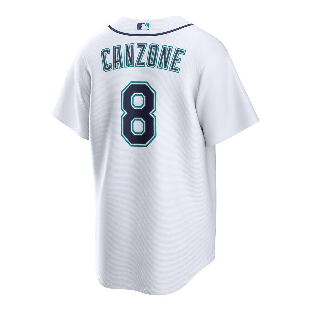 Men's Seattle Mariners Dominic Canzone White Home Replica Jersey