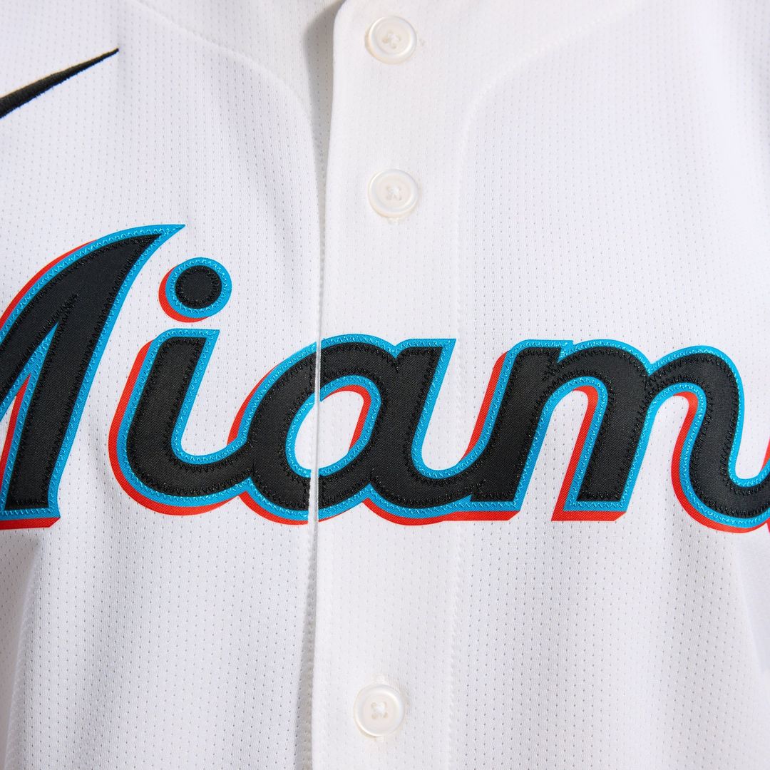 Men's Miami Marlins White Home Jersey