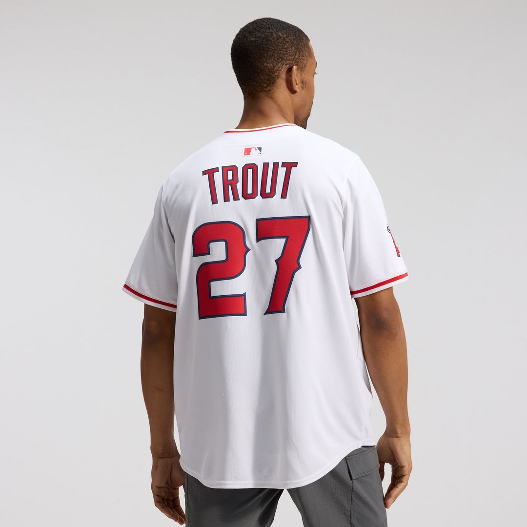 Men's Los Angeles Angels Mike Trout White Home Player Jersey