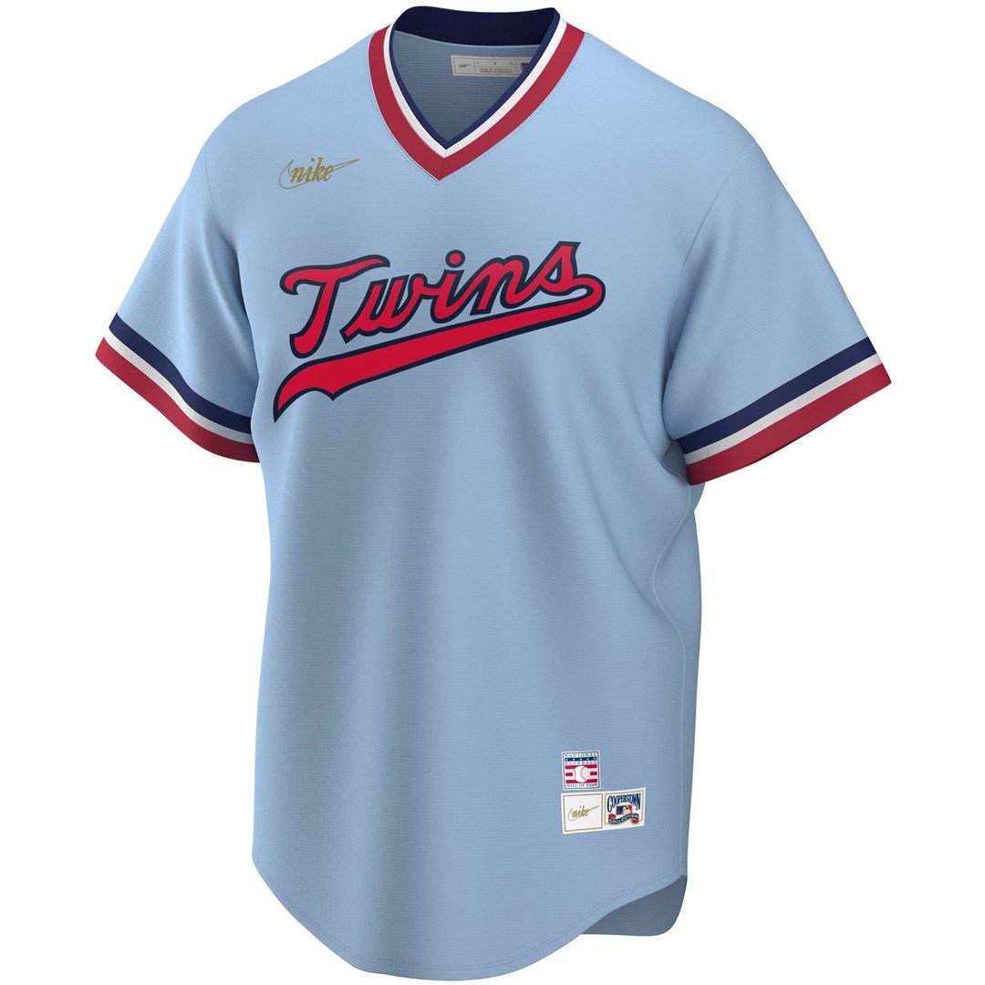 Men's Minnesota Twins Rod Carew Light Blue Road Player Jersey