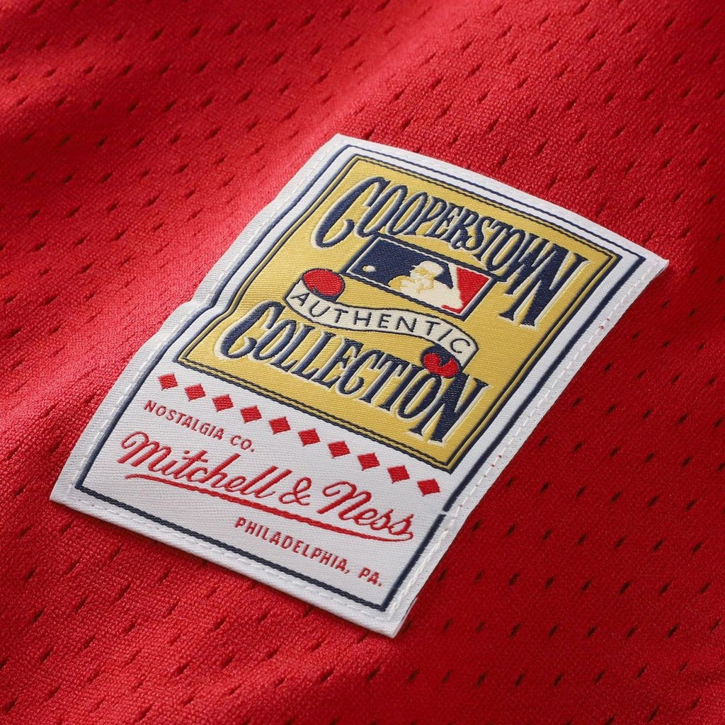 Men's Cincinnati Reds Barry Larkin Red Throwback Mesh Batting Practice Jersey