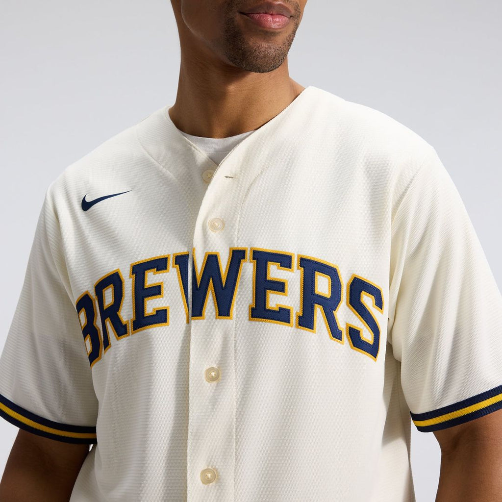 Men's Milwaukee Brewers Cream Home Replica Team Jersey