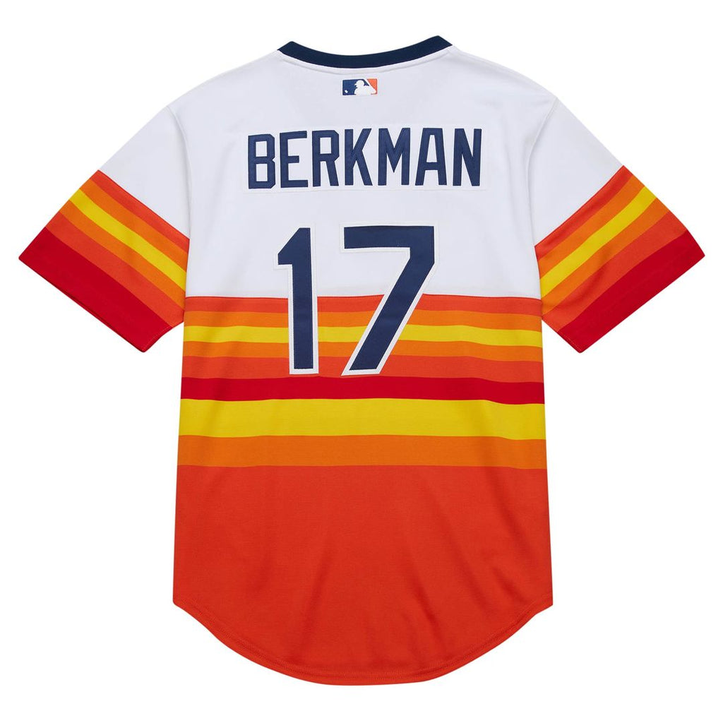 Men's Houston Astros Lance Berkman White 2004 Throwback Jersey