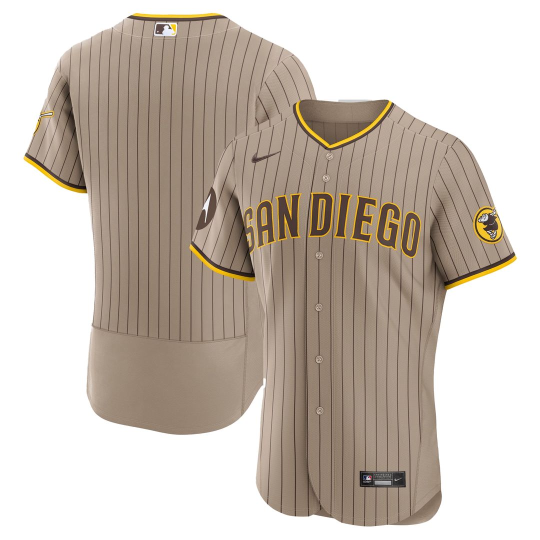 Men's San Diego Padres Brown Road Sponsor Patch Jersey