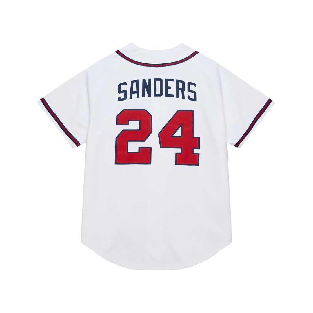 Men's Atlanta Braves Deion Sanders White 1992 Jersey