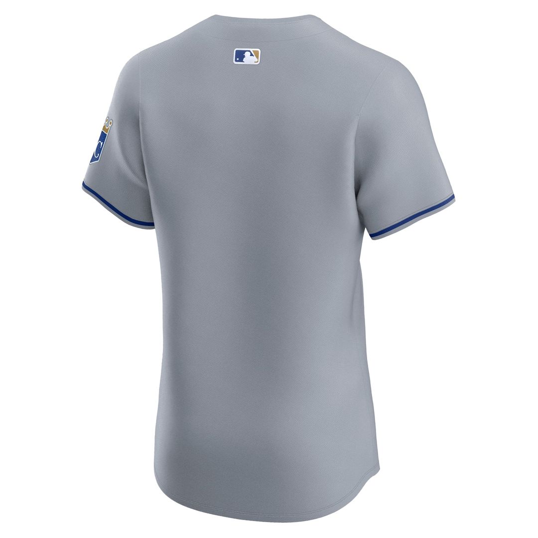Men's Kansas City Royals Gray Road Premier Elite Patch Jersey