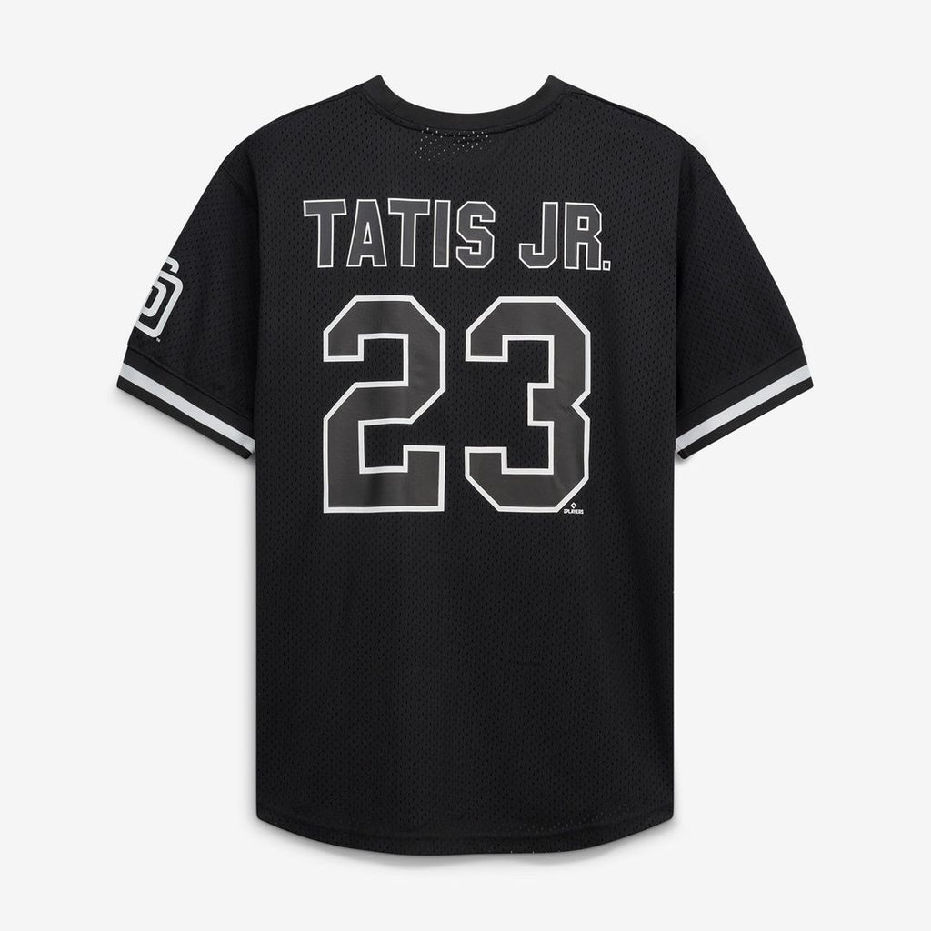 Men's San Diego Padres Fernando Tatis Jr. Black/White Big & Tall Heavyweight Mesh Jersey