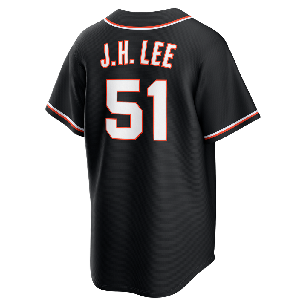 Men's San Francisco Giants Jung Hoo Lee Fashion Replica Black Out Jersey