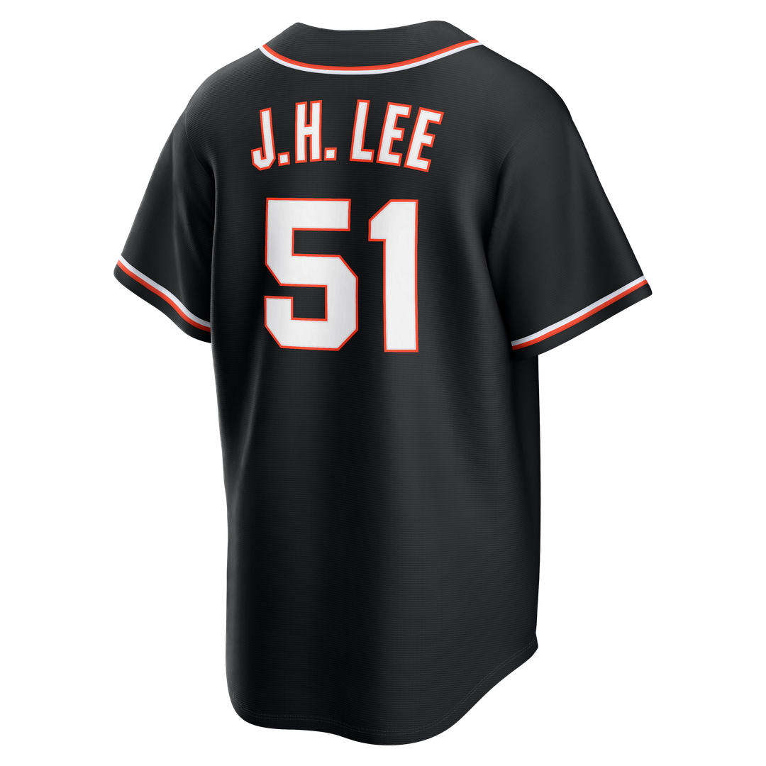 Men's San Francisco Giants Jung Hoo Lee Fashion Replica Black Out Jersey