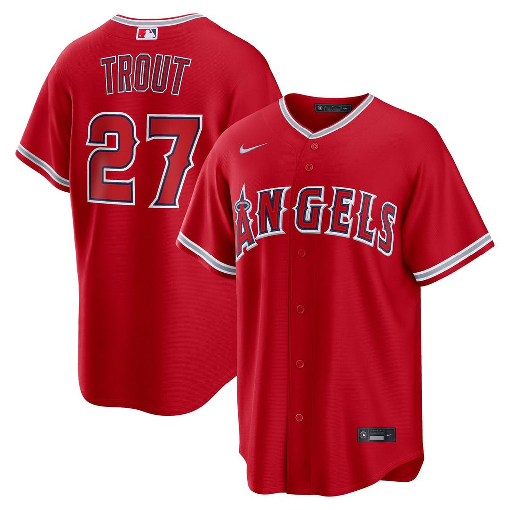 Men's Los Angeles Angels Mike Trout White Alternate Replica Jersey