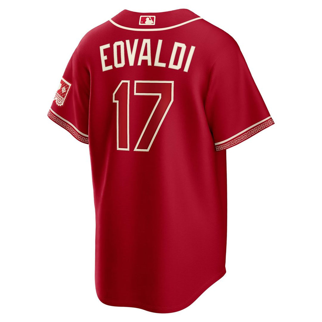 Men's Texas Rangers Nathan Eovaldi Red 2026 City Connect Stadium Jersey