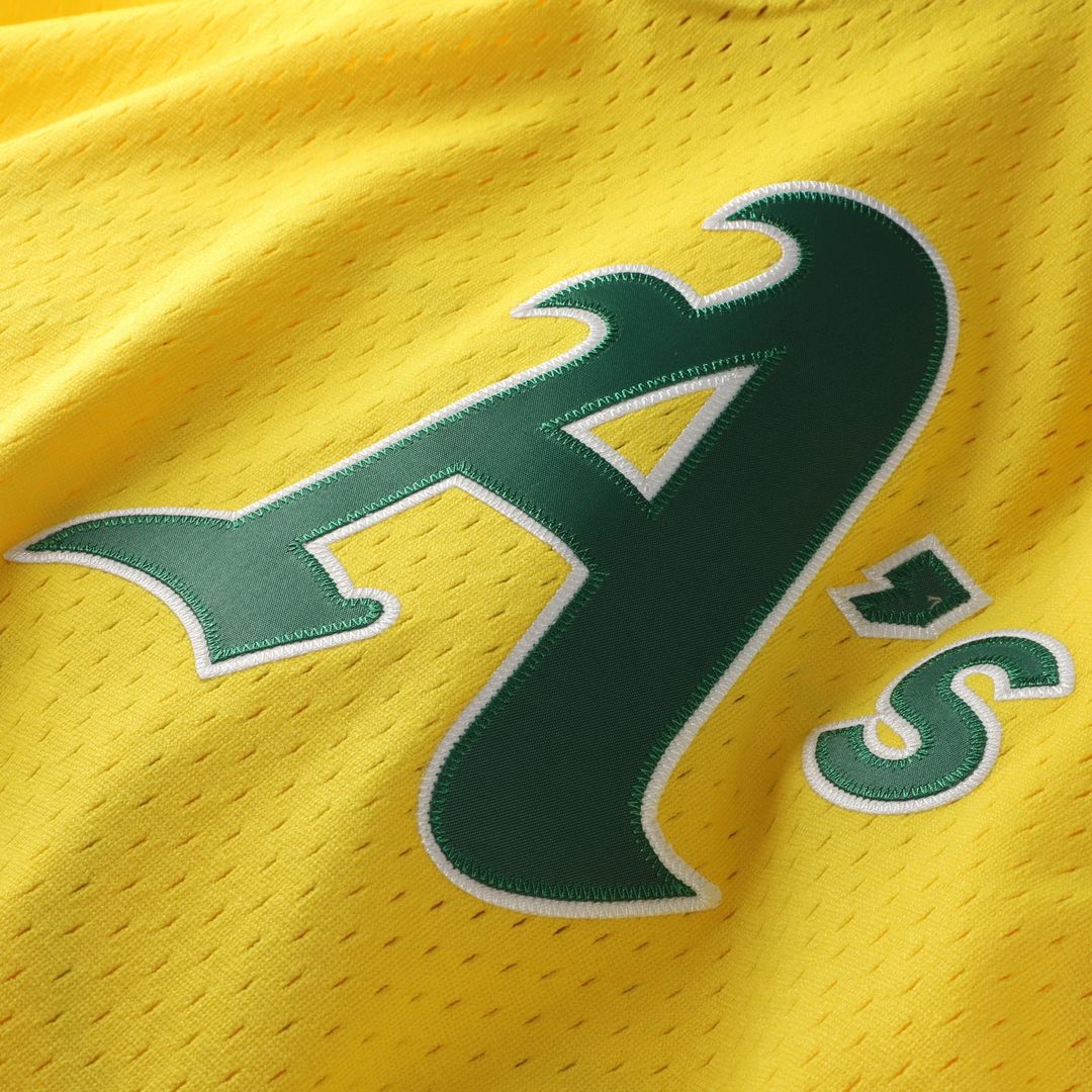 Men's Athletics Rickey Henderson Yellow Batting Practice Jersey