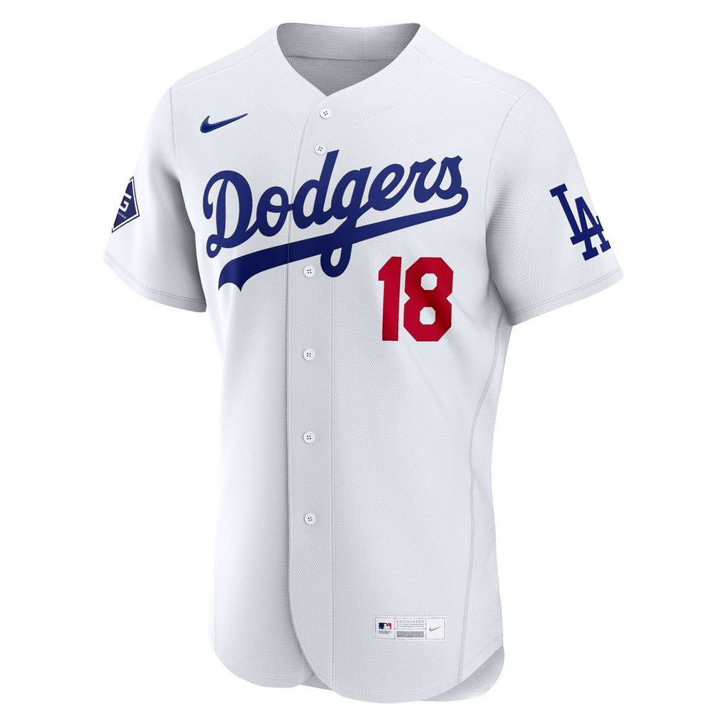 Men's Los Angeles Dodgers Yoshinobu Yamamoto White Home Sponsor Patch Jersey