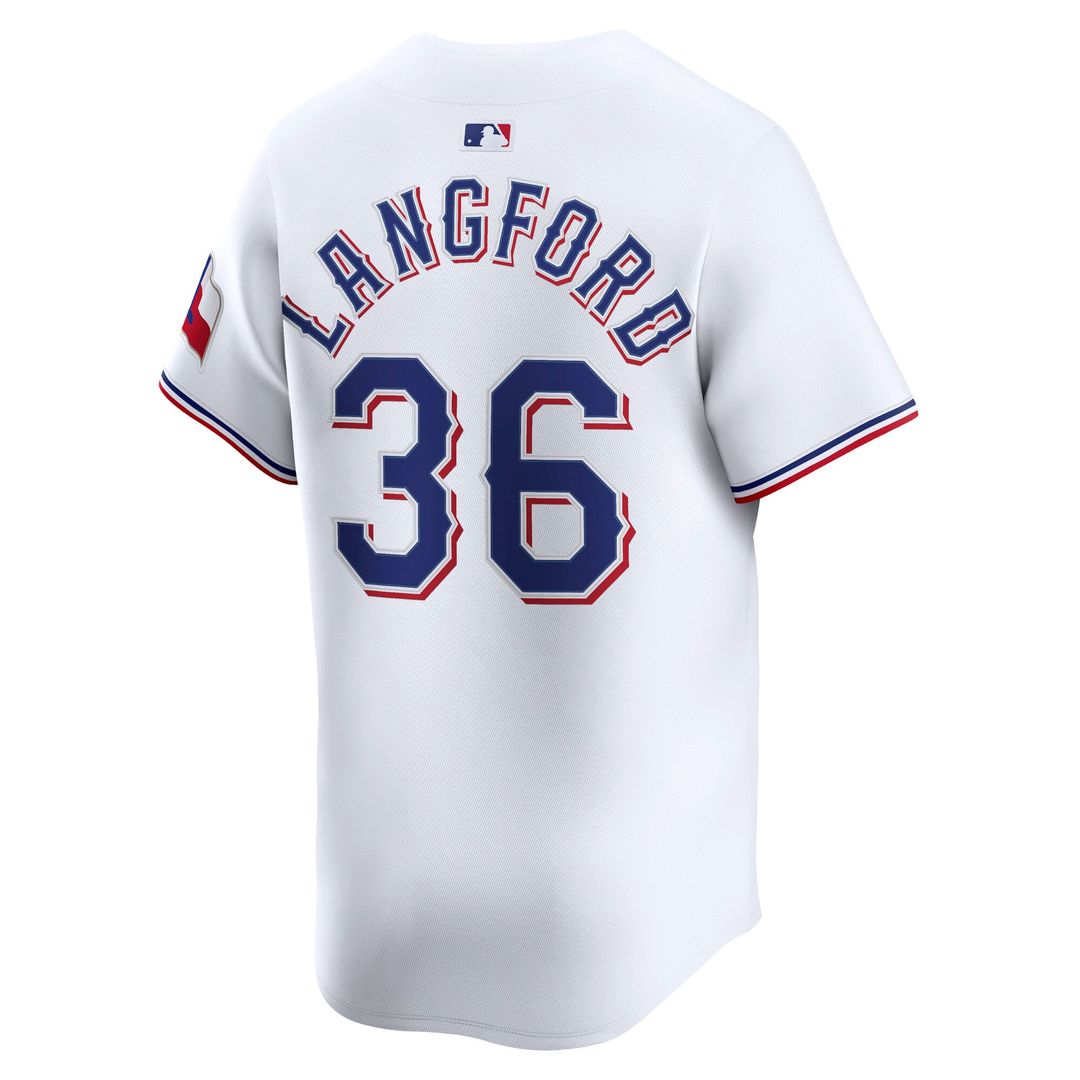 Men's Texas Rangers Wyatt Langford White Home Player Jersey