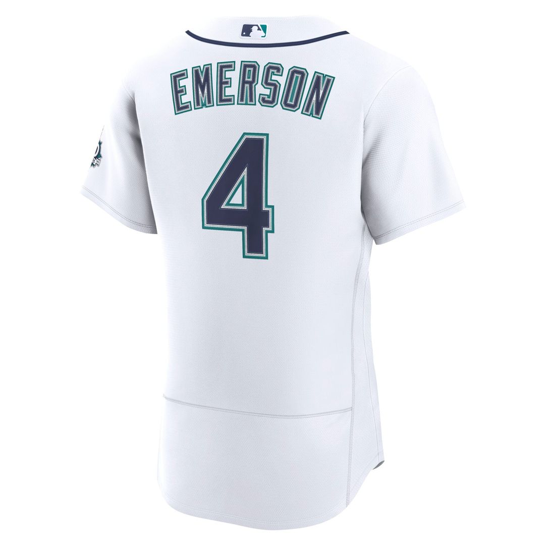 Men's Seattle Mariners Colt Emerson White Home 50th Season Jersey