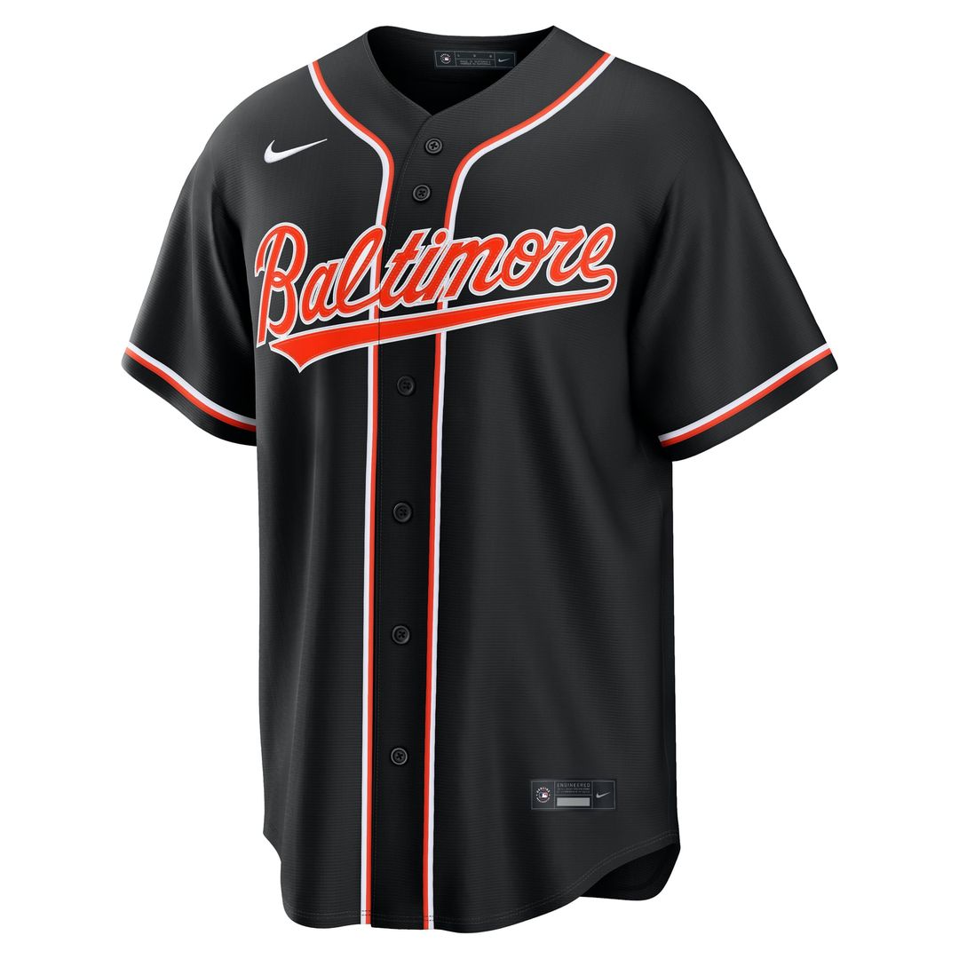 Men's Baltimore Orioles Fashion Replica Black Out Jersey