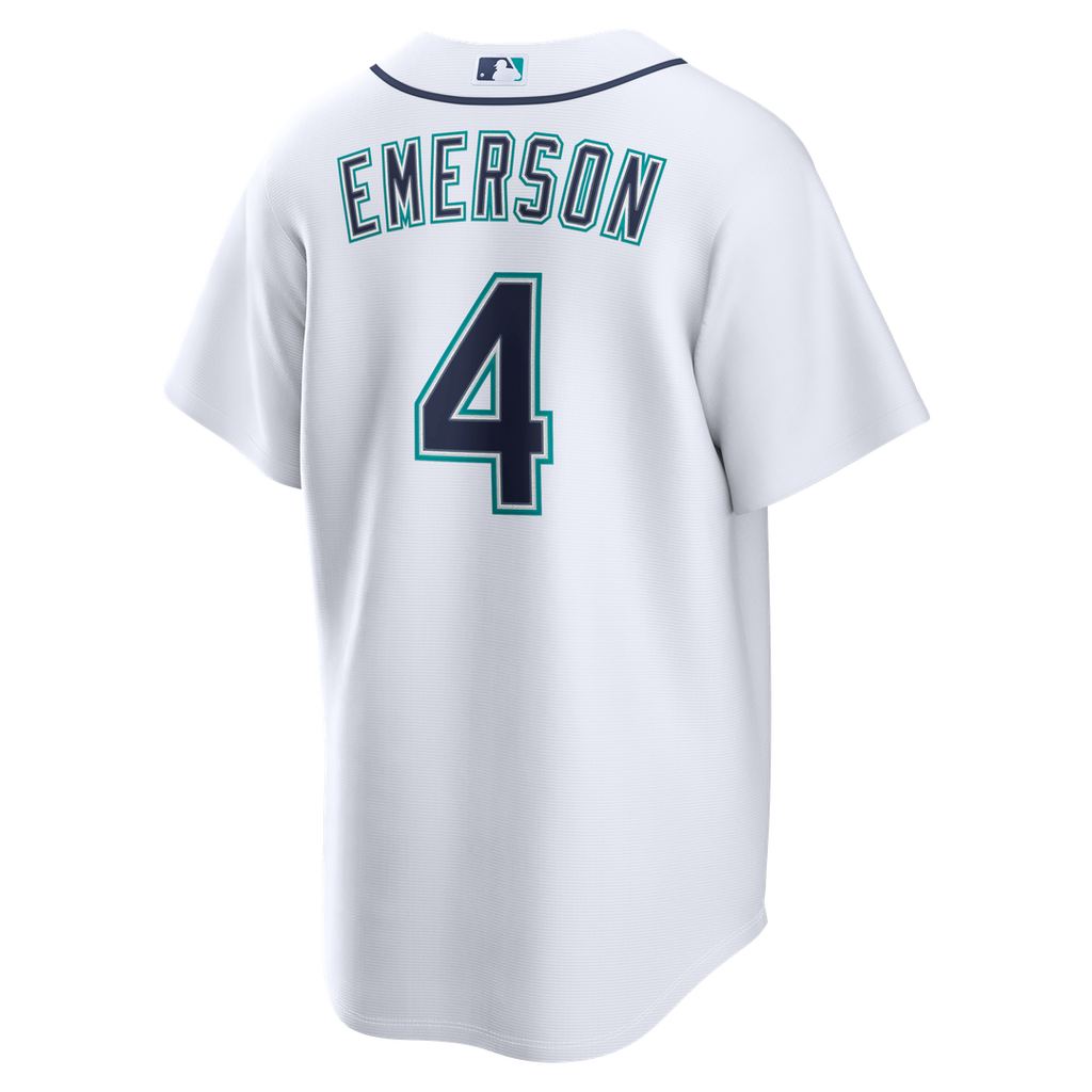 Men's Seattle Mariners Colt Emerson White Home Replica Jersey