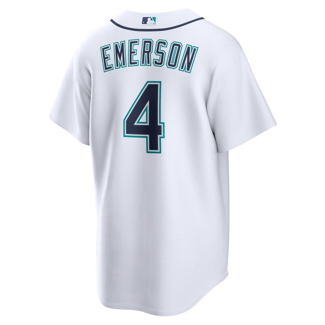 Men's Seattle Mariners Colt Emerson White Home Replica Jersey